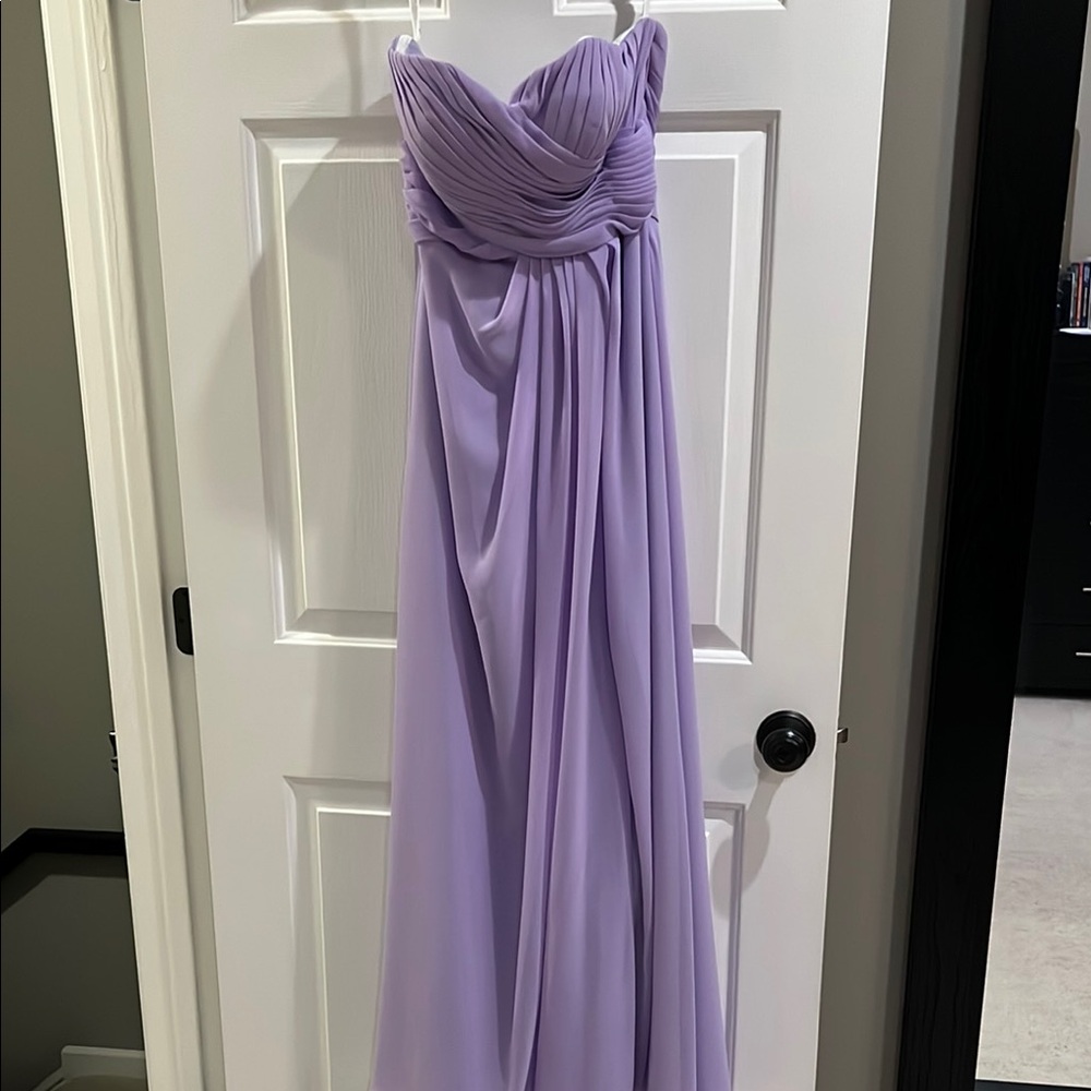 Elegant Lavender Strapless Gown